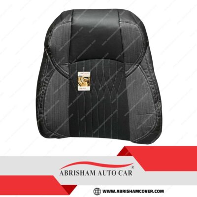 روکش صندلی لونا GRE برقی چرم وسط پارچه مشکی طوسی