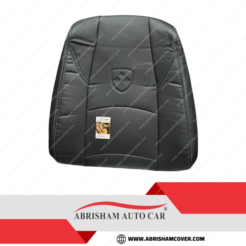 روکش صندلی fmc 511 تمام چرم مشکی با دوخت سفید و آبی